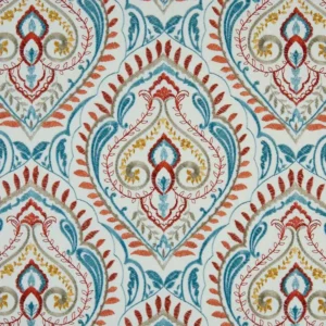 multicolour botanical embroideried fabric from Beaumont Textiles