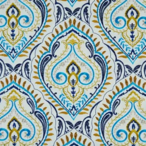 multicolour botanical embroideried fabric from Beaumont Textiles