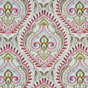 multicolour botanical embroideried fabric from Beaumont Textiles