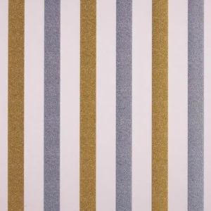 blue striped embroideried fabric from Beaumont Textiles
