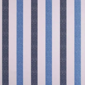 blue striped embroideried fabric from Beaumont Textiles