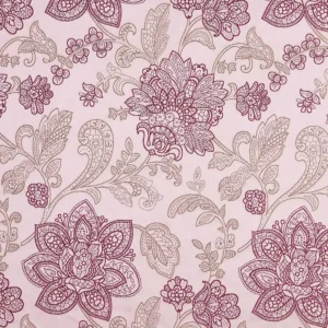 purple botanical embroideried fabric from Beaumont Textiles