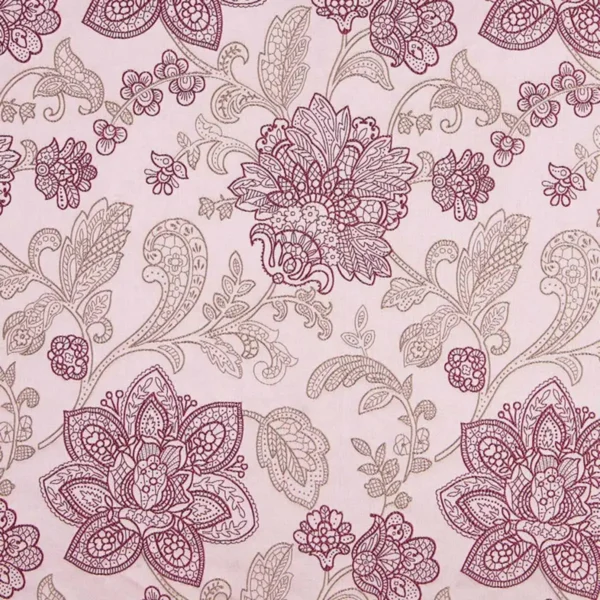 purple botanical embroideried fabric from Beaumont Textiles