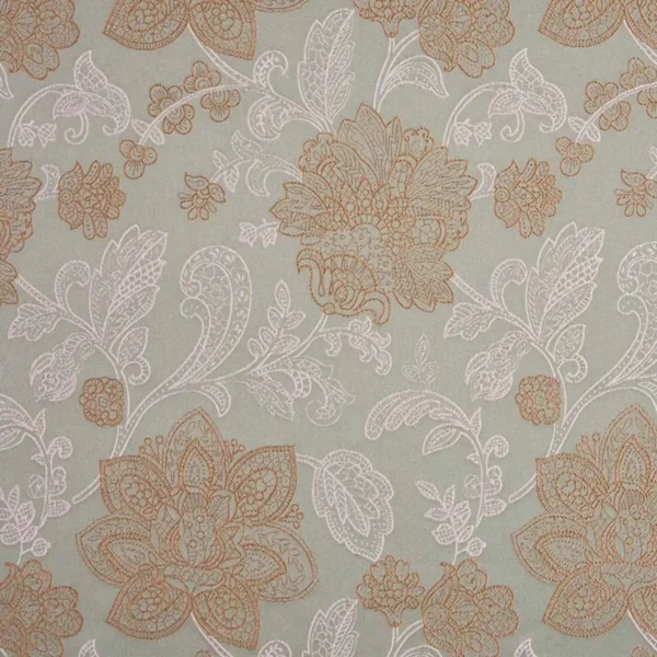 Beauty Fabric - Sage by green botanical embroideried fabric from Beaumont Textiles
