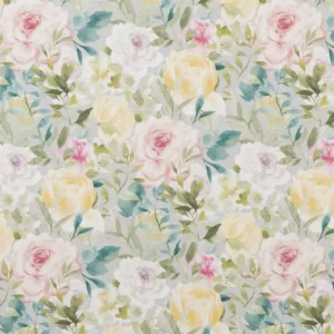 multicolour botanical cotton fabric from Beaumont Textiles