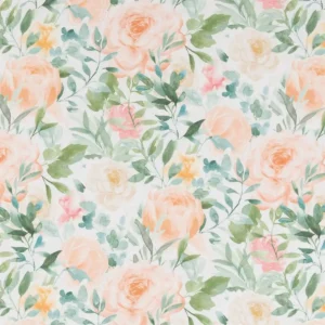 green botanical cotton fabric from Beaumont Textiles