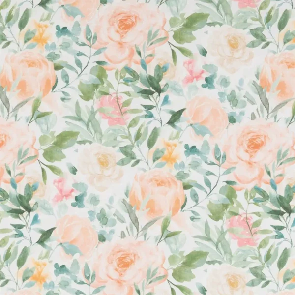 Belvoir Fabric - Spring by green botanical cotton fabric from Beaumont Textiles