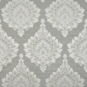 black-grey botanical jacquard fabric from Beaumont Textiles