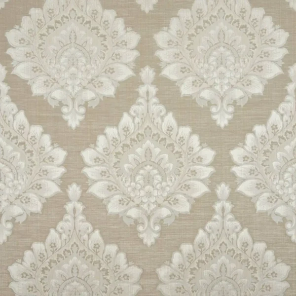 Bennet Fabric - Sandstone by brown botanical jacquard fabric from Beaumont Textiles
