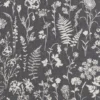 black-grey botanical woven fabric from Beaumont Textiles