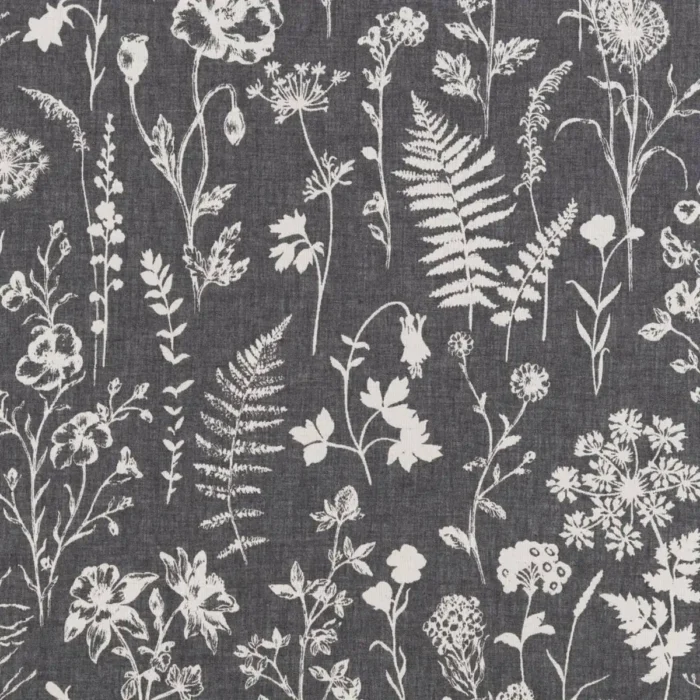 Blomma Fabric - Charcoal swatch