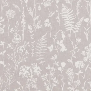 black-grey botanical woven fabric from Beaumont Textiles