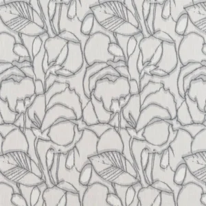 black-grey botanical woven fabric from Beaumont Textiles