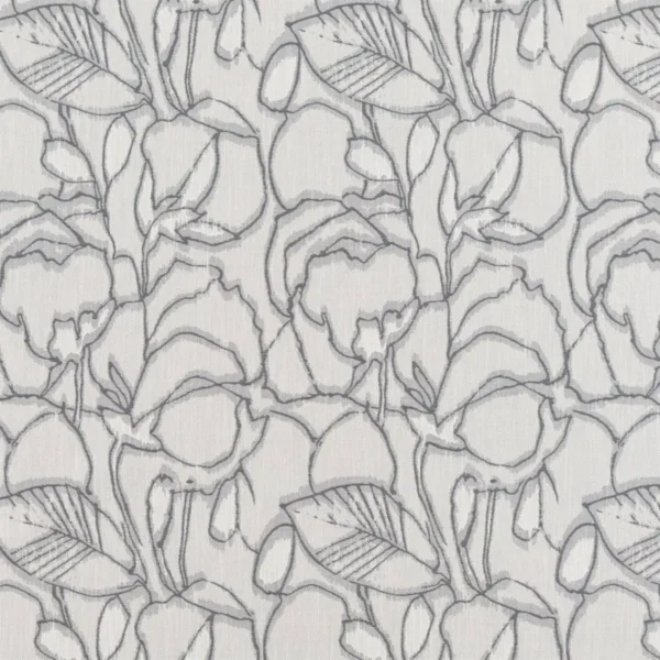 Botanisk Fabric - Charcoal by black-grey botanical woven fabric from Beaumont Textiles