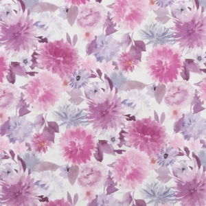 purple botanical cotton fabric from Beaumont Textiles