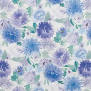 blue botanical cotton fabric from Beaumont Textiles