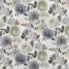 black-grey botanical cotton fabric from Beaumont Textiles