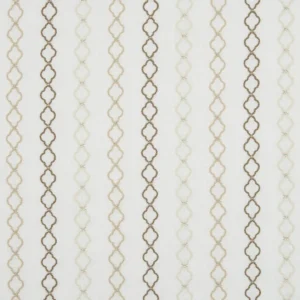 brown geometric embroideried fabric from Beaumont Textiles