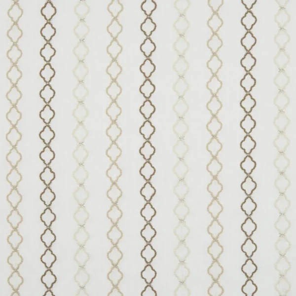 Dandy Fabric - Biscuit by brown geometric embroideried fabric from Beaumont Textiles