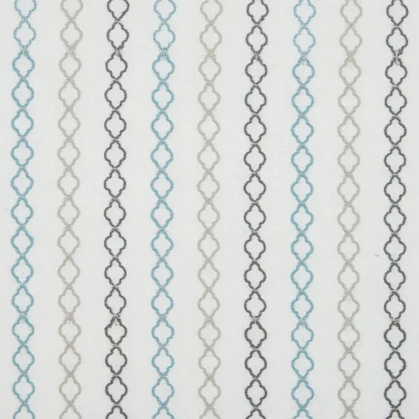 Dandy Fabric - Duck Egg by blue geometric embroideried fabric from Beaumont Textiles
