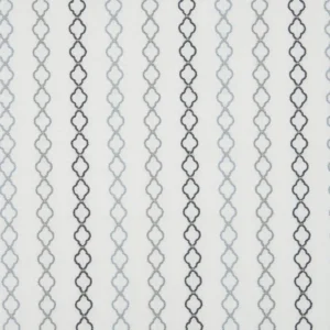 black-grey geometric embroideried fabric from Beaumont Textiles