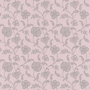 pink botanical cotton fabric from Beaumont Textiles