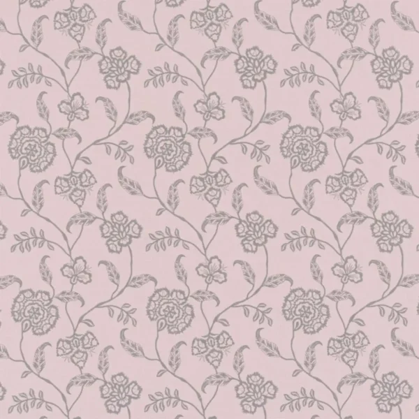 Desert Rose Fabric - Blush by pink botanical cotton fabric from Beaumont Textiles