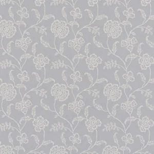 black-grey botanical cotton fabric from Beaumont Textiles
