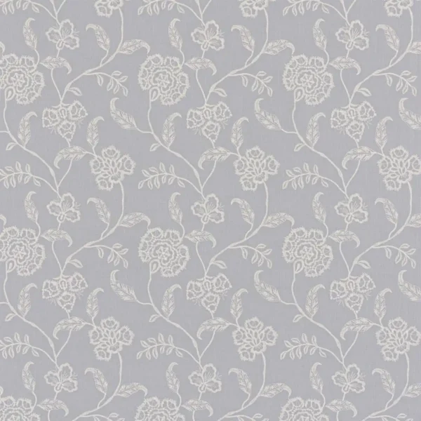 black-grey botanical cotton fabric from Beaumont Textiles