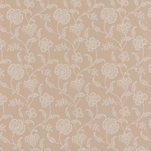 orange botanical cotton fabric from Beaumont Textiles