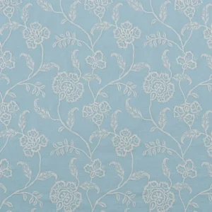 blue botanical cotton fabric from Beaumont Textiles
