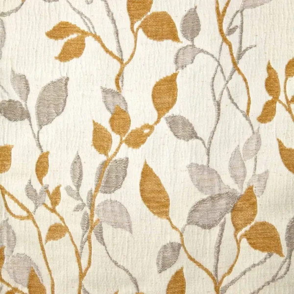 black-grey botanical jacquard fabric from Beaumont Textiles