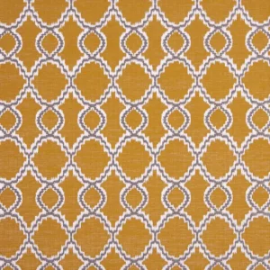 yellow geometric jacquard fabric from Beaumont Textiles