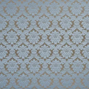 blue botanical jacquard fabric from Beaumont Textiles