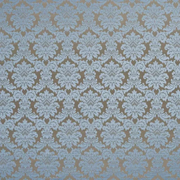 Eleanor Fabric - Coastal Blue by blue botanical jacquard fabric from Beaumont Textiles