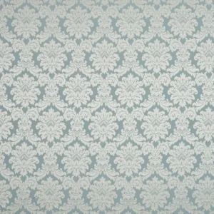 blue botanical jacquard fabric from Beaumont Textiles