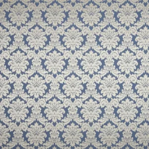 blue botanical jacquard fabric from Beaumont Textiles