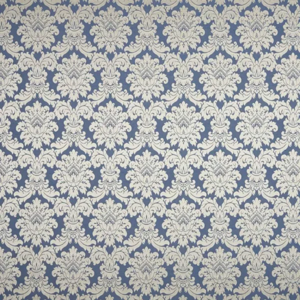 Eleanor Fabric - Midnight by blue botanical jacquard fabric from Beaumont Textiles