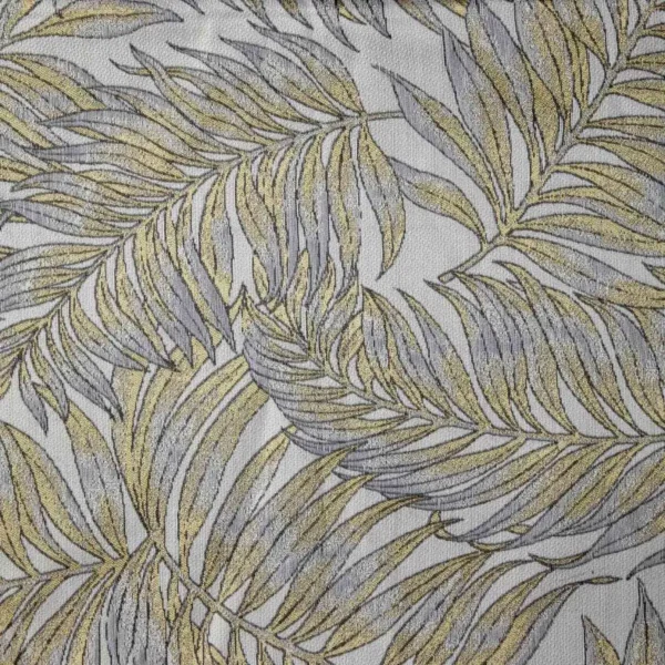 Fantasy Fabric - Gold by black-grey botanical jacquard fabric from Beaumont Textiles