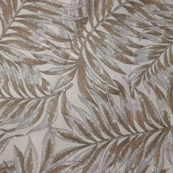 Fantasy Fabric - Pebble by brown botanical jacquard fabric from Beaumont Textiles