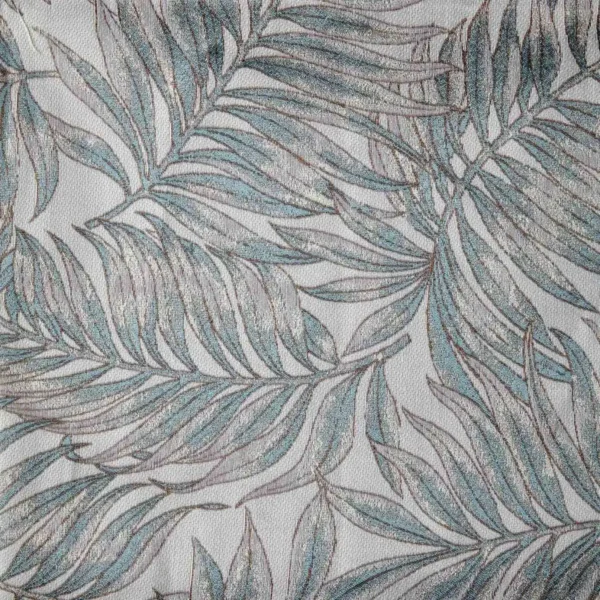 Fantasy Fabric - Teal Blue by blue botanical jacquard fabric from Beaumont Textiles