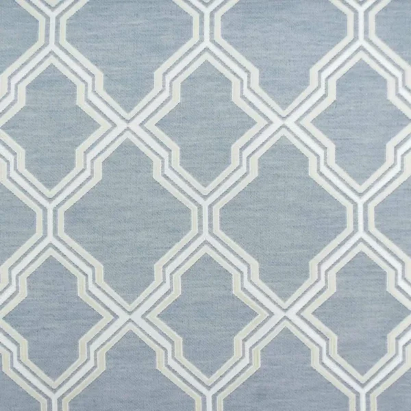 blue geometric jacquard fabric from Beaumont Textiles