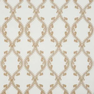 brown geometric embroideried fabric from Beaumont Textiles