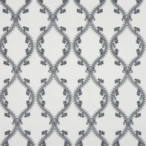 black-grey geometric embroideried fabric from Beaumont Textiles
