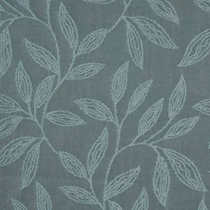 blue botanical embroideried fabric from Beaumont Textiles