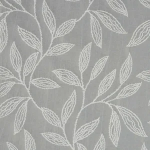 black-grey botanical embroideried fabric from Beaumont Textiles