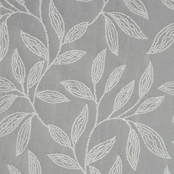 black-grey botanical embroideried fabric from Beaumont Textiles