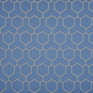 blue geometric jacquard fabric from Beaumont Textiles