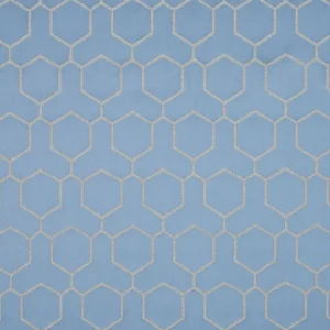 blue geometric jacquard fabric from Beaumont Textiles