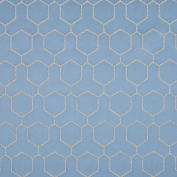 Hepburn Fabric - Stone Blue by blue geometric jacquard fabric from Beaumont Textiles